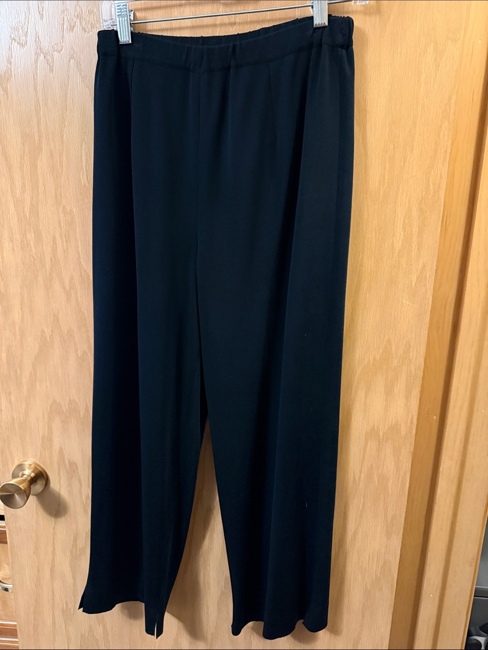 Ming Wang Black Wide-Leg Pull-On Pants